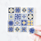 Miniature Ceramic Tile Set – Blue and Yellow Patterns, 20 Pieces