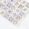 Ceramic Tile Set with Neutral and Blue Patterns – 16 Pieces