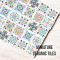 Ceramic Tile Set with Pastel and Intricate Patterns – 16 Pieces