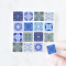 Ceramic Tile Set with Blue and Green Patterns – 16 Pieces