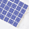 Ceramic Tile Set with Blue Geometric Floral Pattern – 16 Pieces