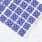 Ceramic Tile Set with Blue Geometric Floral Pattern – 16 Pieces