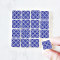 Ceramic Tile Set with Blue Geometric Floral Pattern – 16 Pieces