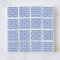 Ceramic Tile Set with Blue Geometric Floral Pattern – 16 Pieces