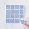 Ceramic Tile Set with Blue Geometric Floral Pattern – 16 Pieces