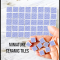 Ceramic Tile Set with Blue Geometric Floral Pattern – 16 Pieces