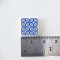 Ceramic Tile Set with Blue Geometric Floral Pattern – 16 Pieces