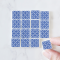 Ceramic Tile Set with Blue Geometric Floral Pattern – 16 Pieces