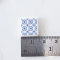 Ceramic Tile Set with Blue Geometric Floral Pattern – 16 Pieces