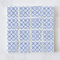 Ceramic Tile Set with Blue Geometric Floral Pattern – 16 Pieces