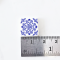 Ceramic Tile Set with Blue Geometric Floral Pattern – 16 Pieces