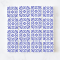 Set of 16 miniature ceramic tiles featuring a bold blue geometric floral pattern. Perfect for 1:12 scale dollhouse decor.