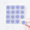 Ceramic Tile Set with Blue Geometric Floral Pattern – 16 Pieces