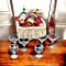 Miniature wine bottle and glass set for 1:12 scale dollhouse bar decor, featuring three wine bottles and various glasses.