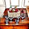 Miniature wine bottle and glass set for 1:12 scale dollhouse bar decor, featuring three wine bottles and various glasses.