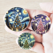 Van Gogh-inspired Christmas tree miniature plates, perfect for dollhouse holiday decor with artistic Starry Night designs.