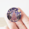 Van Gogh-inspired Christmas tree miniature plates, perfect for dollhouse holiday decor with artistic Starry Night designs.