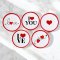 Miniature Valentine's Plates with Red Rim – Love Dollhouse Decor