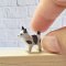 Miniature Figurine Mini Ceramic Hand Painted Black White Dog Collectibles Gift