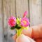 5x Dark Pink Lotus Clay Flowers Dollhouse Miniature Fairy Garden Decoration Handmade Handcraft