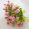 10x Pink Rose Clay Flowers Dollhouse Miniature Fairy Garden Decoration Valentine's Day Supply