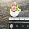 Dollhouse Miniatures Pink Rose Flower in Ceramic Vase Pot