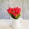3x Red Colorful Tulip Clay Flowers in Ceramic Vase Jar Pot Dollhouse Miniature Fairy Garden Decoration