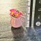Dollhouse Miniatures Pink Flower in Ceramic Vase Pot