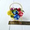 Dollhouse Miniatures Clay Hydrangea Colorful Flower in Wicker Basket