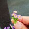 11 Mixed Purple Violet Clay Flowers Handmade Miniature Dollhouse Fairy Garden Decoration Collectibles Handcrafted
