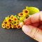 7x Mini Sunflowers Clay Flowers in Metal Pot Dollhouse Miniature Fairy Garden Decoration