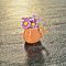 Dollhouse Miniatures Purple Flower in Ceramic Vase Pot