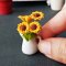 2x Mini Sunflowers Clay Flowers in Ceramic Vase Pitcher Dollhouse Miniature Fairy Garden Decoration