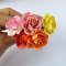5x Rose Mulberry Paper Flower Crafts Handmade Wedding Card Scrapbooking Miniature Handcrafted