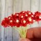 100x Red Mulberry Paper Flower Crafts Handmade Wedding Card Scrapbooking Miniature