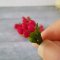 10x Dark Pink Tulip Clay Flowers Miniature Home Decor