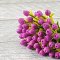 Dollhouse Miniatures Dark Purple Tulip Clay Flowers