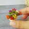Dollhouse Miniatures Clay Flower Colorful Tulip in Basket