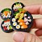 Dollhouse Miniature Food Japanese Sushi Sashimi Bento Set 5 Pcs Mini Tiny Supply