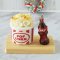 Set of Bucket Popcorn and Coke Bottle Dollhouse Miniatures Fast Food
