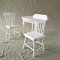 Dollhouse Miniature 1:12 Doll White Furniture Wood Table Chair Set Display