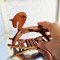 Dollhouse Miniature Vintage Wooden Wood Toy Rocking Horse Brass Room Decoration