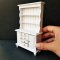 Dollhouse Miniature Wooden Wood  White Furniture Cabinet Cupboard Display Shelves Showcase Decoration