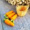 4x Carrot Mini Vegetables in Bamboo Basket Dollhouse Miniature Set Groceries Decoration