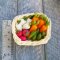 Dollhouse Miniature 16x Mixed Vegetables in Rattan Basket