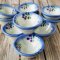 10x Ceramic Blue Floral Hand Painted Bowl for Dollhouse Miniature Tableware Food Supply
