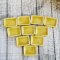 10x Mini Yellow Ceramic Rectangle Tray for Dollhouse Miniature Food Cake Bakery Supply