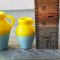 Set 3 Pieces of Ceramic Hand Painted Vase Jar Pot Dollhouse Miniatures Flower Supply