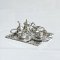 Dollhouse Miniatures Tableware Coffee Tea Cup Set Silver Kitchen Decoration
