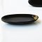 5x Black Ceramic Oval Plate Tray Dish Dollhouse Miniature Food Supply Decoration